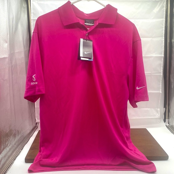 hot pink nike golf shirt